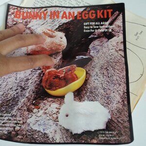 DIY Plush Bunny Rabbit Stuffed Animal Kit (All Materials to Make 2) Vintage 1975